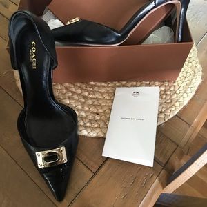 Coach black leather pumps. Size 9